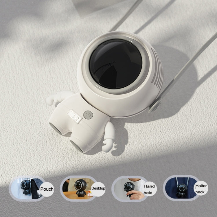MF040 Mini Portable Leafless USB Hanging Neck Handheld Spaceman Fan(White) - Consumer Electronics by buy2fix | Online Shopping UK | buy2fix