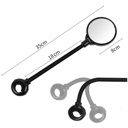 1 Pair Bicycle Hose Adjustment Convex Large Screen Rearview Mirror(Black) - View Mirrors by buy2fix | Online Shopping UK | buy2fix