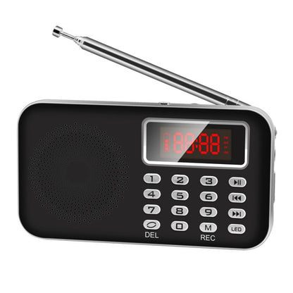 Y-619  FM/AM Mini Radio MP3 Rechargeable Music Player Support TF/SD Card with LED Display(Black) - Consumer Electronics by buy2fix | Online Shopping UK | buy2fix