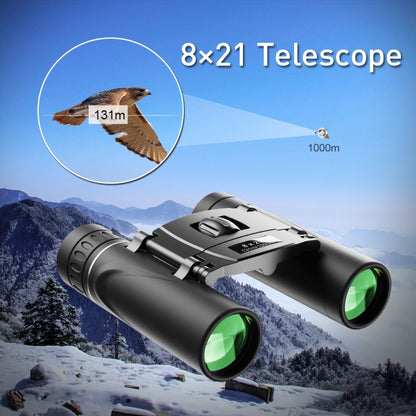 APEXEL 8 x 21 Zoom Binoculars Telephoto 3000m Long Distance Foldable HD Mini Telescope(Black) - Binoculars by APEXEL | Online Shopping UK | buy2fix