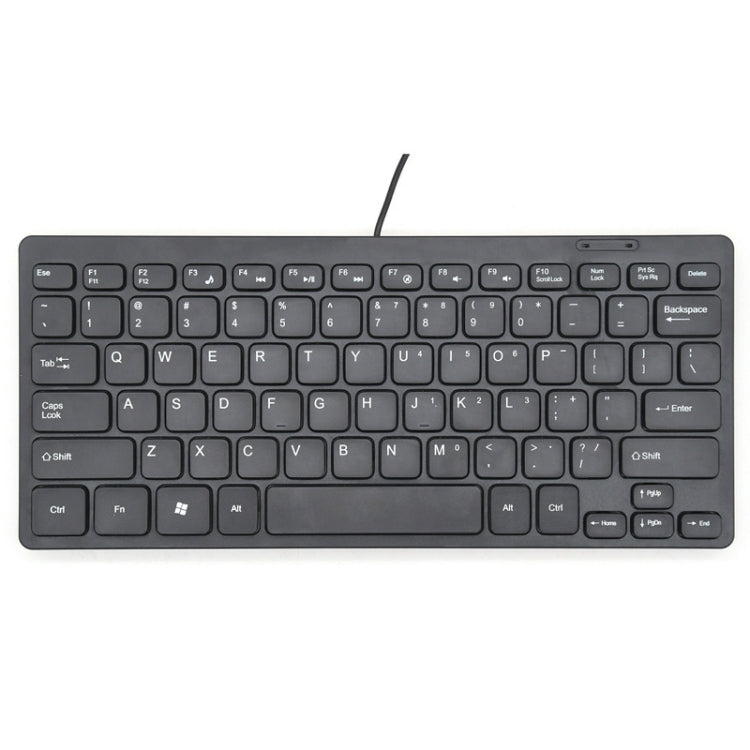 K1000 87 Keys Thin Wire Small Keyboard Multimedia Mini Keyboard(Black) - Wired Keyboard by buy2fix | Online Shopping UK | buy2fix