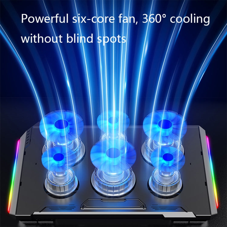 NUOXI Q9 RGB Lighting Effect Laptop Cooler(Black) - Cooling Pads by NUOXI | Online Shopping UK | buy2fix