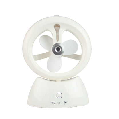 Mini USB Rechargeable Spray Fan Student Dormitory Office Desktop Mute Fan(Glossy White) - Electric Fans by buy2fix | Online Shopping UK | buy2fix