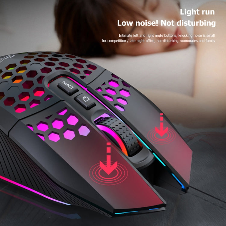 FMOUSE  X801 8 Keys 1600DPI Hollow Luminous Gaming  Office Mouse,Style: Black Wired - Wireless Mice by FMOUSE | Online Shopping UK | buy2fix