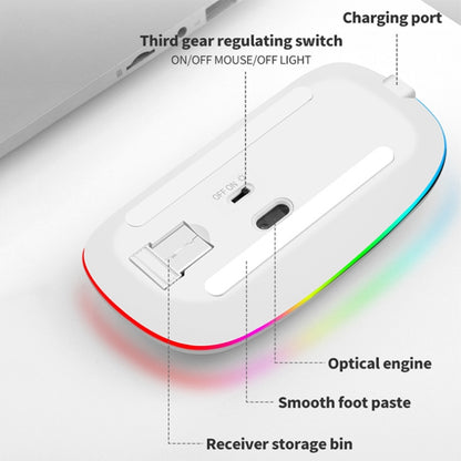 K-Snake BM110 RGB Lighting Effect Wireless Bluetooth Mouse(Silver) - Wireless Mice by K-Snake | Online Shopping UK | buy2fix