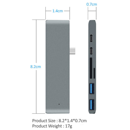 TYPE-C To 4K HDMI HUB Docking Station TF/SD Card Reader For MacBook Pro(Silver) - Computer & Networking by buy2fix | Online Shopping UK | buy2fix