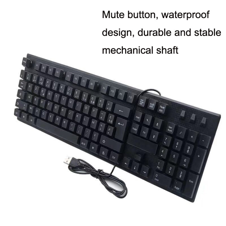 108 Keys Computer USB Wired Keyboard, Cable Length: 1.5m(Arabic Single) - Wired Keyboard by buy2fix | Online Shopping UK | buy2fix