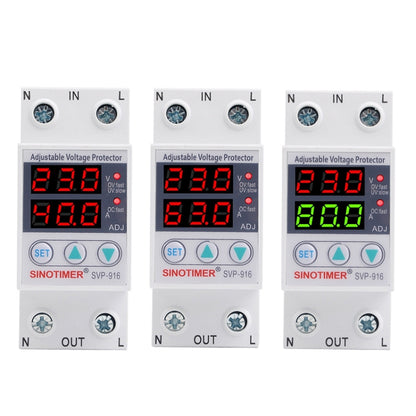 SINOTIMER SVP-916 Adjustable Self-resetting Over-voltage Under-voltage Protector, Current: 63A - Other Tester Tool by SINOTIMER | Online Shopping UK | buy2fix