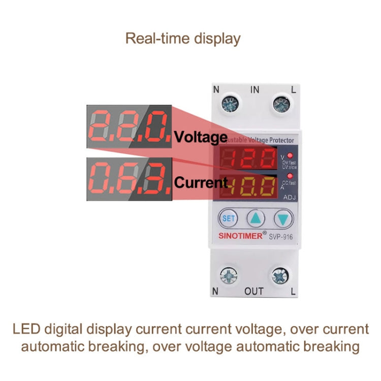 SINOTIMER SVP-916 Adjustable Self-resetting Over-voltage Under-voltage Protector, Current: 80A - Other Tester Tool by SINOTIMER | Online Shopping UK | buy2fix