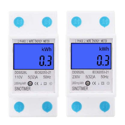 DDS528L Backlight Display Home Single-phase Rail Energy Meter 5-32A(230V 50Hz) - Consumer Electronics by SINOTIMER | Online Shopping UK | buy2fix