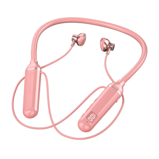 YD-36 Wireless Bluetooth Neck-mounted Earphone with Digital Display Function(Pink) - Neck-mounted Earphone by buy2fix | Online Shopping UK | buy2fix