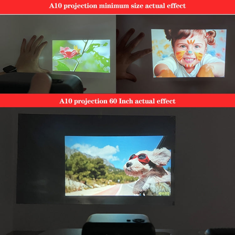 A10 480x360 Pixel Projector Support 1080P Projector ,Style: Same-screen Black (US Plug) - Consumer Electronics by buy2fix | Online Shopping UK | buy2fix