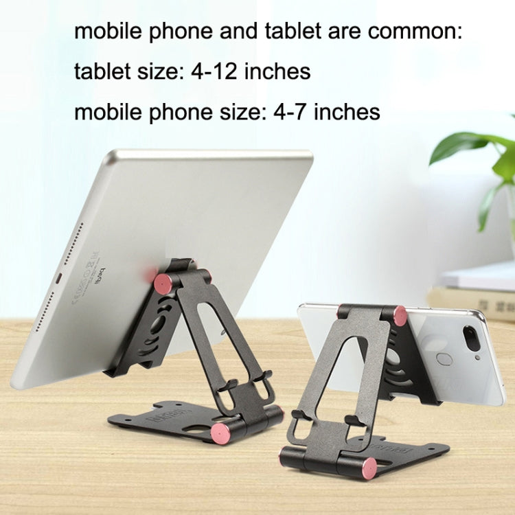 XY-02 Folding Live Aluminum Alloy Desktop Tablet Computer Mobile Phone Bracket(Pink) - Desktop Holder by buy2fix | Online Shopping UK | buy2fix