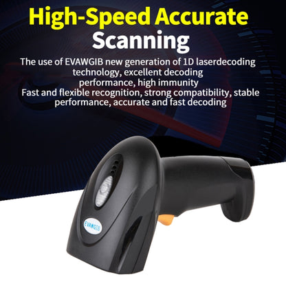 EVAWGIB Handheld USB Barcode Laser Scanner, Model: DL-J08 1D Wired - Consumer Electronics by EVAWGIB | Online Shopping UK | buy2fix