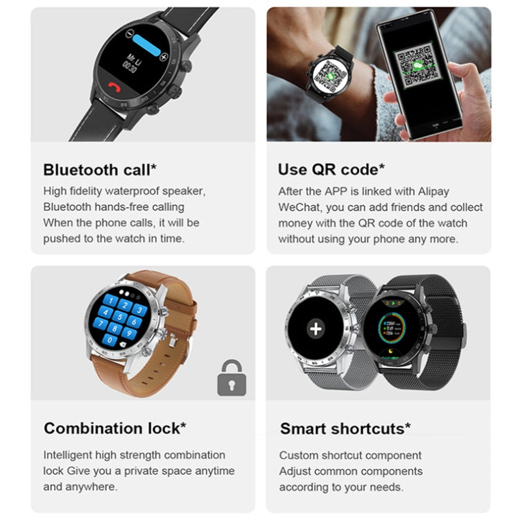LOANIY DT70 Analog Digital Dual Display Smart Call Watch(Black Leather) - Smart Wear by LOANIY | Online Shopping UK | buy2fix