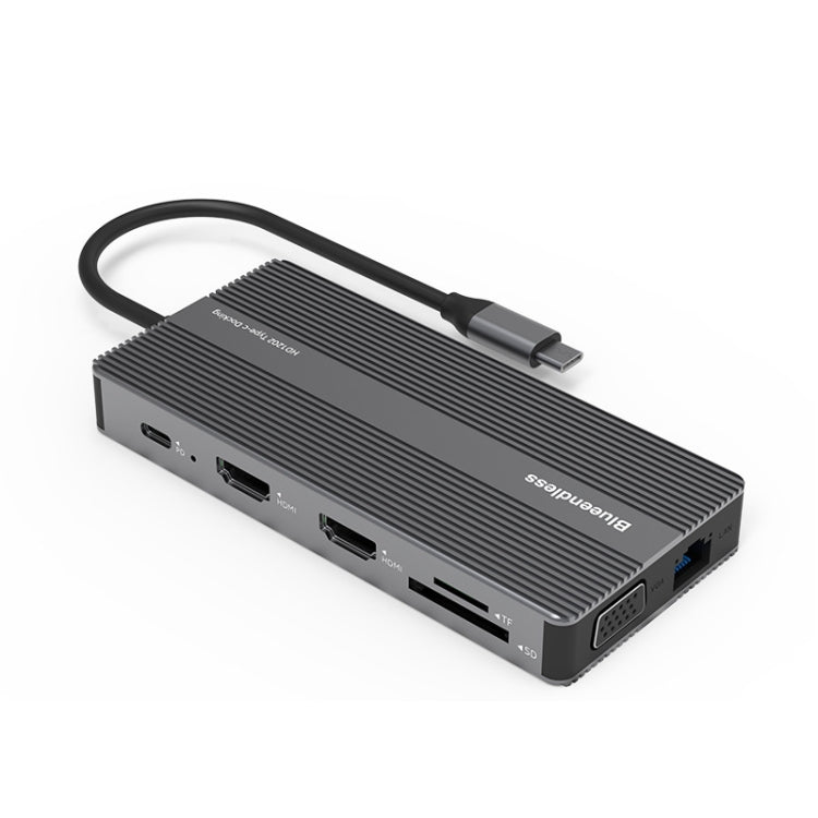 Blueendless Type-C+USB 3.0/2.0+VGA+3.5mm Audio Interface HUB(12 in 1) - Computer & Networking by Blueendless | Online Shopping UK | buy2fix