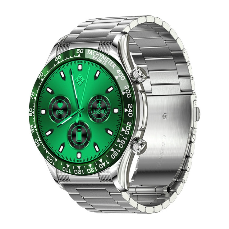 LOANIY E18 Pro Smart Bluetooth Calling Watch with NFC Function, Color: Green Silver Steel - Smart Watches by LOANIY | Online Shopping UK | buy2fix