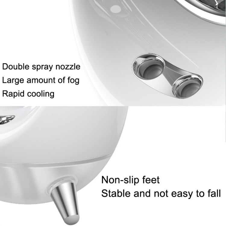 USB Quiet Double Spray Water Cold Fan Portable Desktop Fan(White+Silver) - Consumer Electronics by buy2fix | Online Shopping UK | buy2fix