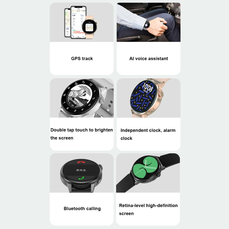 Wearkey DT4+ 1.36 Inch HD Screen Smart Call watch with NFC Function, Color: Black Silicone - Smart Wear by Wearkey | Online Shopping UK | buy2fix