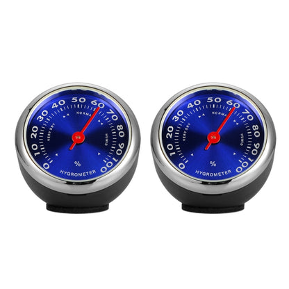 2 PCS Mini Car Dashboard Thermometer Hygrometer Mechanical Decoration(Blue Humidity) - In Car by buy2fix | Online Shopping UK | buy2fix