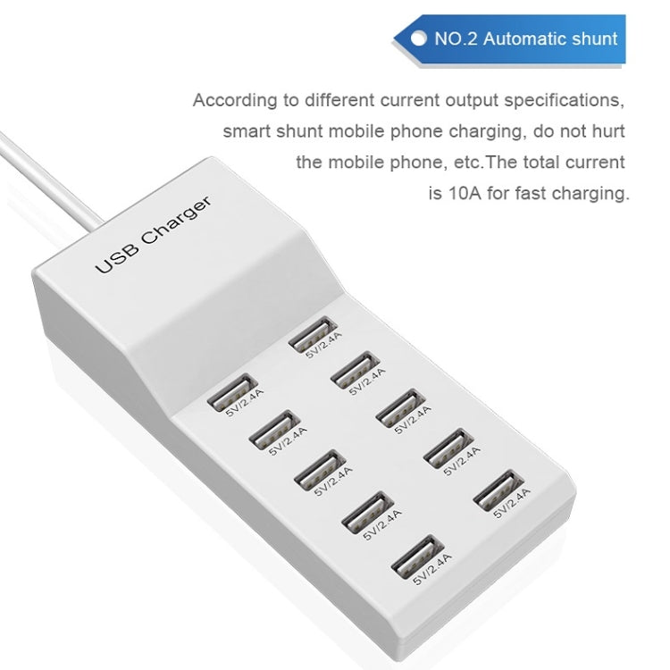 USB Multi-port Charger Mobile Phone Fast Charging Universal Fast Adapter 10 Interface US Plug - Multifunction Charger by buy2fix | Online Shopping UK | buy2fix