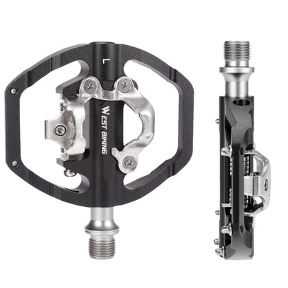 WEST BIKING Mountain Bike Dual-purpose Self-locking Aluminum Alloy Pedals(Black) - Outdoor & Sports by WEST BIKING | Online Shopping UK | buy2fix