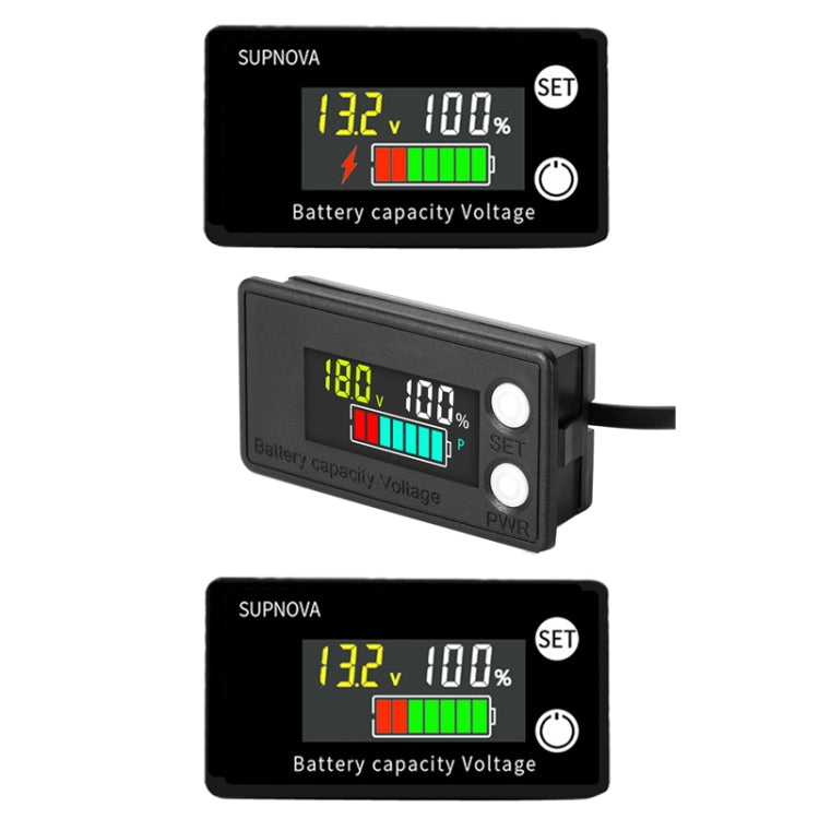 SUPNOVA LCD Color Screen DC Voltmeter Lithium Storage Battery Meter, Style: Alarm + Temperature Type - Consumer Electronics by SUPNOVA | Online Shopping UK | buy2fix