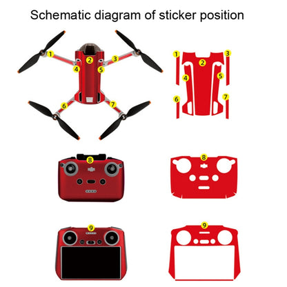 Sunnylife Drone+Remote Control Protective Sticker For DJI Mini 3 Pro RC Version(Aurora Red) - Other by Sunnylife | Online Shopping UK | buy2fix