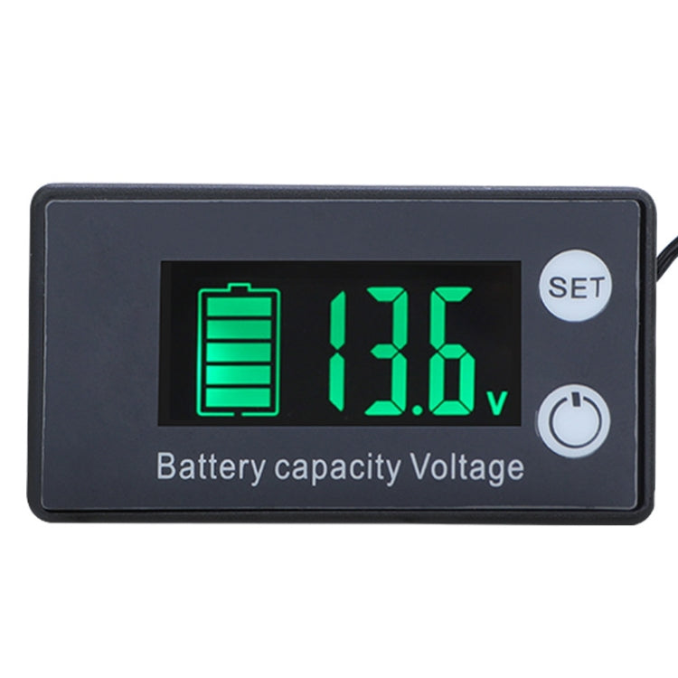 Two-Line Digital Display DC Voltmeter Lead-Acid Lithium Battery Charge Meter, Color: Green - Consumer Electronics by buy2fix | Online Shopping UK | buy2fix