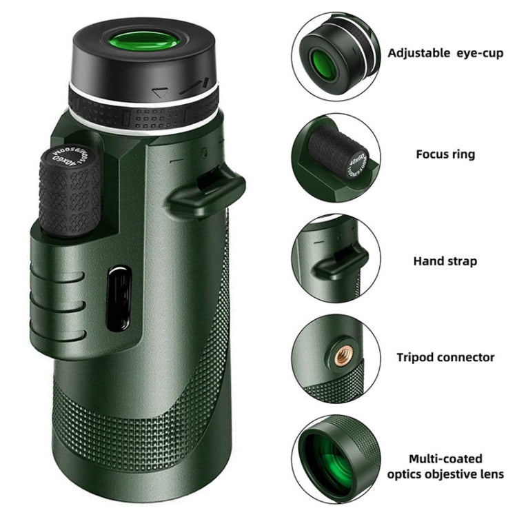 40X60 Outdoor Night Vision High Power HD Monocular (Standard) - Monocular Binoculars by buy2fix | Online Shopping UK | buy2fix