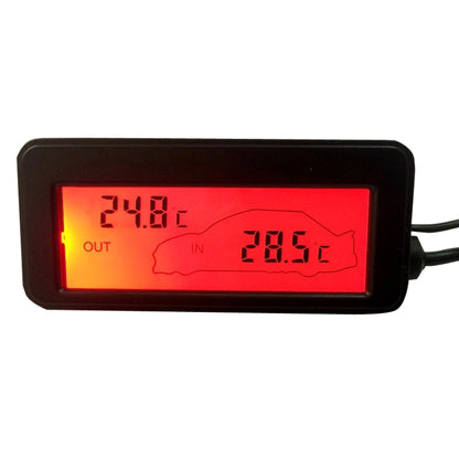 Car Inside and Outside Backlit Mini Digital Thermometer(Red) - In Car by buy2fix | Online Shopping UK | buy2fix