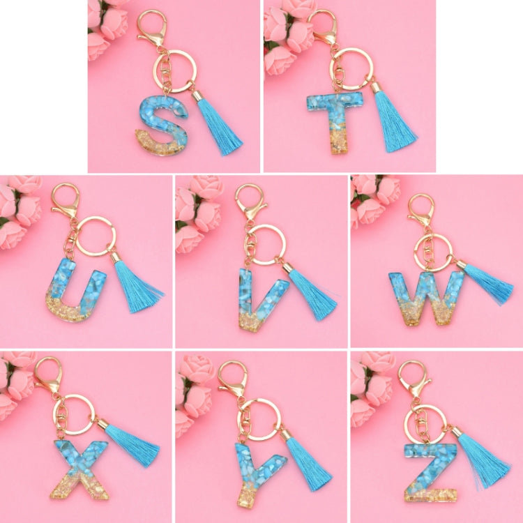 2 PCS English Alphabet Epoxy Tassel Keychain Bag Pendant(X) - In Car by buy2fix | Online Shopping UK | buy2fix