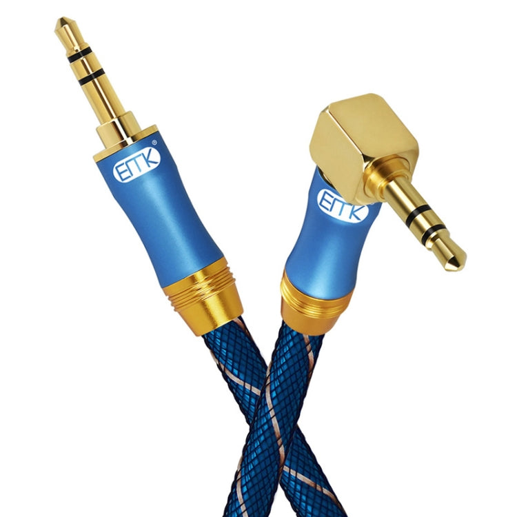 EMK 90-Degree Car 3.5mm Audio Cable Extension Cable, Cable Length: 0.5M(Blue) - Aux Cable by EMK | Online Shopping UK | buy2fix