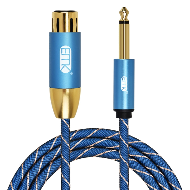 EMK KN603 2Pin 6.5mm Canon Line Balanced Audio Microphone Line,Cable Length: 1m(Blue) - Consumer Electronics by EMK | Online Shopping UK | buy2fix