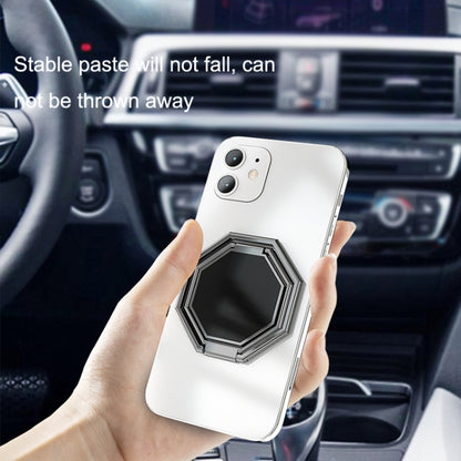 Metal Ring Buckle Live Rotating Magnetic Suction Car Desktop Tablet Folding Phone Bracket(Black) - Desktop Holder by buy2fix | Online Shopping UK | buy2fix