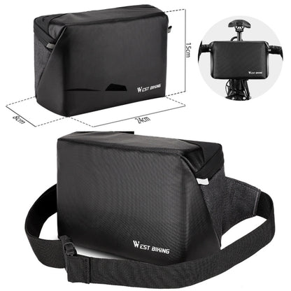 WEST BIKING YP0707298 Bicycle Handlebar Bag Multi-function Messenger Bag Scooter Head Bag(Black) - Bicycle Bags by WEST BIKING | Online Shopping UK | buy2fix