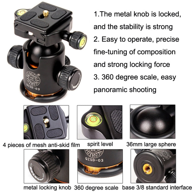 QingZhuangShiDai Q03 Digital Photography Tripod Spherical Panorama Head - Camera Accessories by QingZhuangShiDai | Online Shopping UK | buy2fix