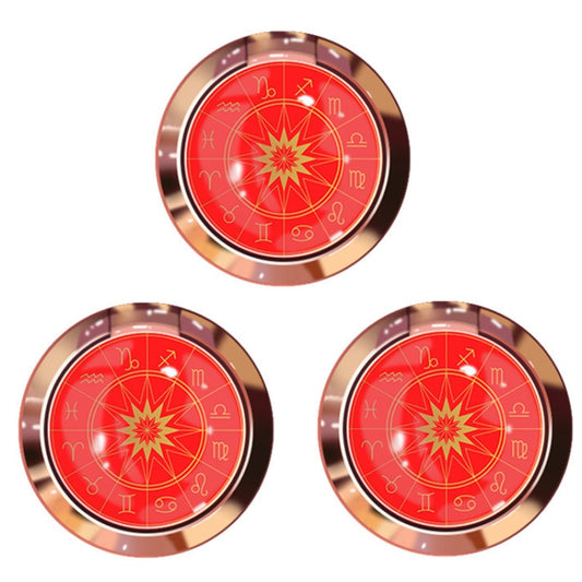 3 PCS Epoxy Constellation Mobile Phone Ring Holder Ring Buckle(Lucky Red) - Ring Holder by buy2fix | Online Shopping UK | buy2fix
