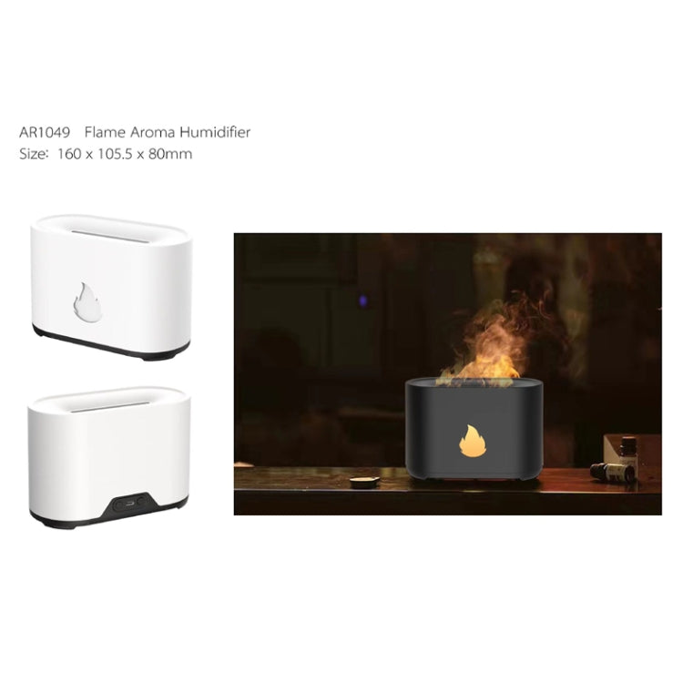 200ML Simulation Flame Aromatherapy Diffuser Humidifier Ultrasonic Air Purifier(Black) - Home & Garden by buy2fix | Online Shopping UK | buy2fix