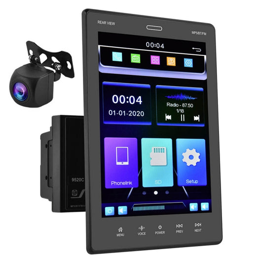 9520C Double Spindle 9.5 inch Vertical Screen Car MP5 Player, Style: Standard+AHD Camera - In Car by buy2fix | Online Shopping UK | buy2fix