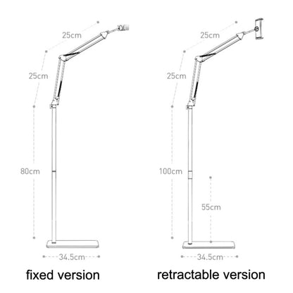 SSKY L10 Home Cantilever Ground Phone Holder Tablet Support Holder, Style: Retractable+Desktop Clip (Black) - Lazy Bracket by SSKY | Online Shopping UK | buy2fix