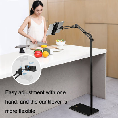 SSKY L10 Home Cantilever Ground Phone Holder Tablet Support Holder, Style: Fixed+Desktop Clip (Black) - Lazy Bracket by SSKY | Online Shopping UK | buy2fix