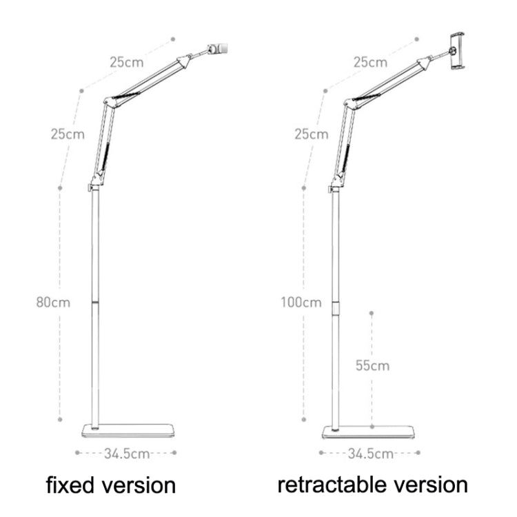 SSKY L10 Home Cantilever Ground Phone Holder Tablet Support Holder, Style: Fixed+Desktop Clip (White) - Lazy Bracket by SSKY | Online Shopping UK | buy2fix