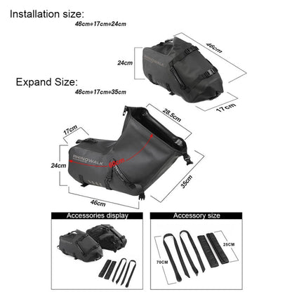 Rhinowalk MT1428 Large-capacity Waterproof and Wear-resistant Motorcycle Double-side Bag(Black) - In Car by buy2fix | Online Shopping UK | buy2fix