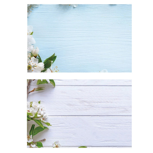 3D Double-Sided Matte Photography Background Paper(White Flower Blue White Wood Grain) - Camera Accessories by buy2fix | Online Shopping UK | buy2fix