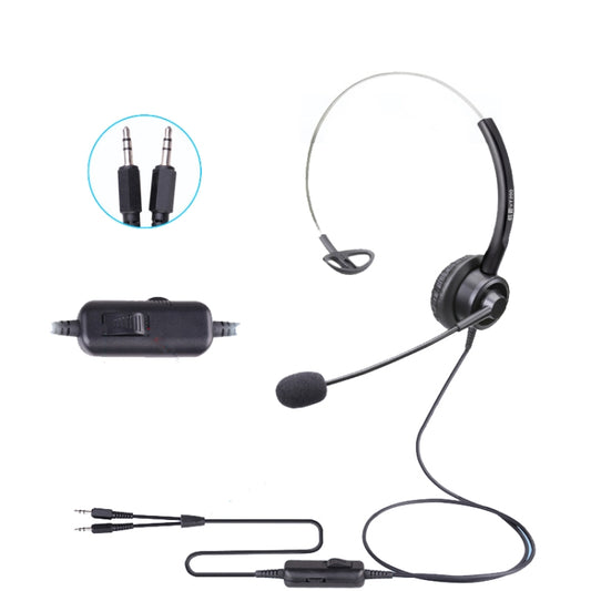 VT200 Single Ear Telephone Headset Operator Headset With Mic,Spec: 3.5mm Double Plug With Tuning - Consumer Electronics by buy2fix | Online Shopping UK | buy2fix