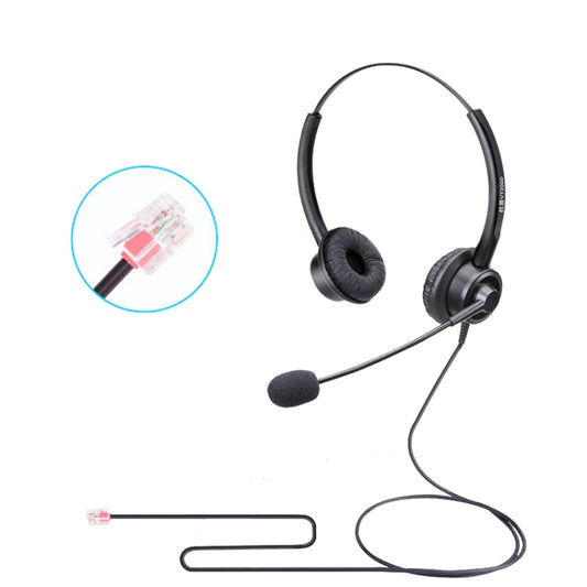 VT200D Double Ears Telephone Headset Operator Headset With Mic,Spec: Crystal Head - Consumer Electronics by buy2fix | Online Shopping UK | buy2fix