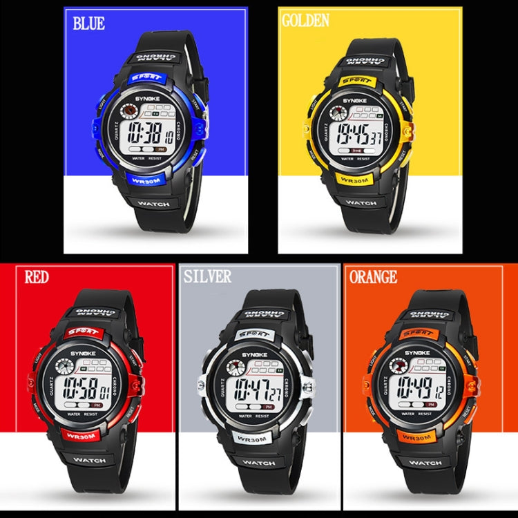 SYNOKE 99569 Children LCD Luminous Waterproof Electronic Sports Watch(Black Silver) - LED Digital Watches by SYNOKE | Online Shopping UK | buy2fix