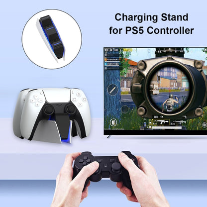 HONCAM For PS5 Gamepad Charger Dual Dock Charger(Blue) - Charger & Power by HONCAM | Online Shopping UK | buy2fix