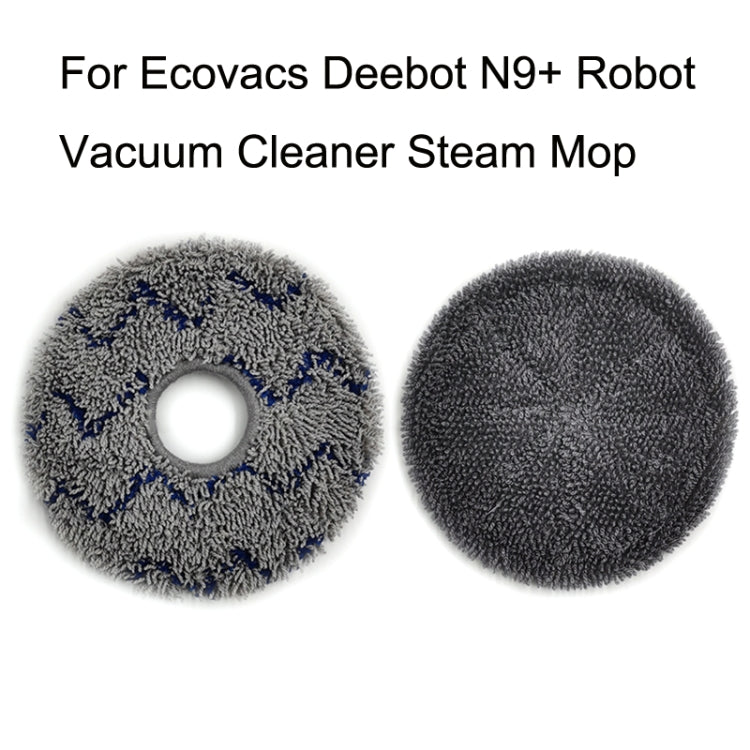 For Ecovacs Deebot N9+ 2pcs Robot Vacuum Cleaner Steam Mop Cloth(Full Hair Ash) - Consumer Electronics by buy2fix | Online Shopping UK | buy2fix
